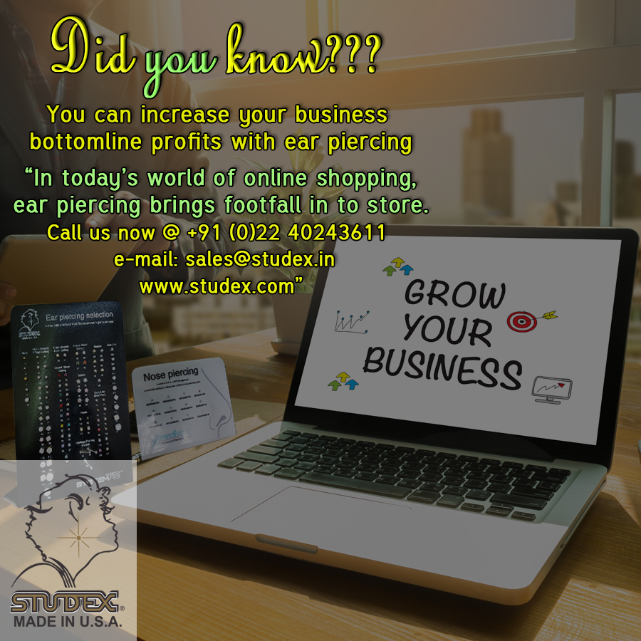 Did you know you can increase your business bottomline profits with ear piercing. For more details log on to www.studex.com