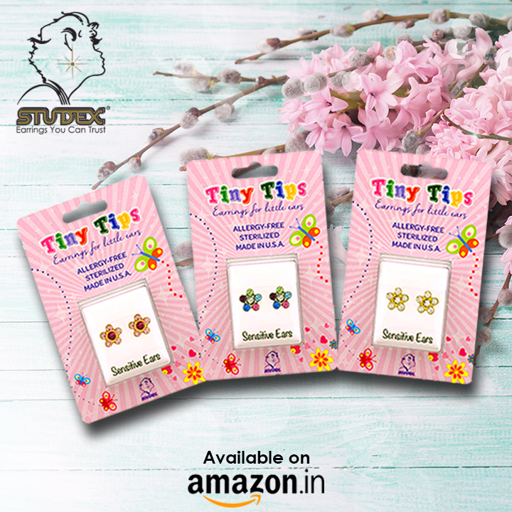 We have a range of pretty Tiny Tips Studex ear studs specially designed for little ears! ✨👂🏻👧🏼 100% anti-allergic, sterilised, made in USA #Shopnow💁‍